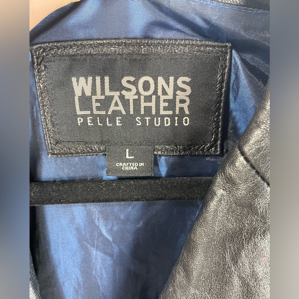 Wilsons Leather Pelle Studio Black 90s Leather Blazer Jacket Large Women’s GUC - Picture 7 of 16